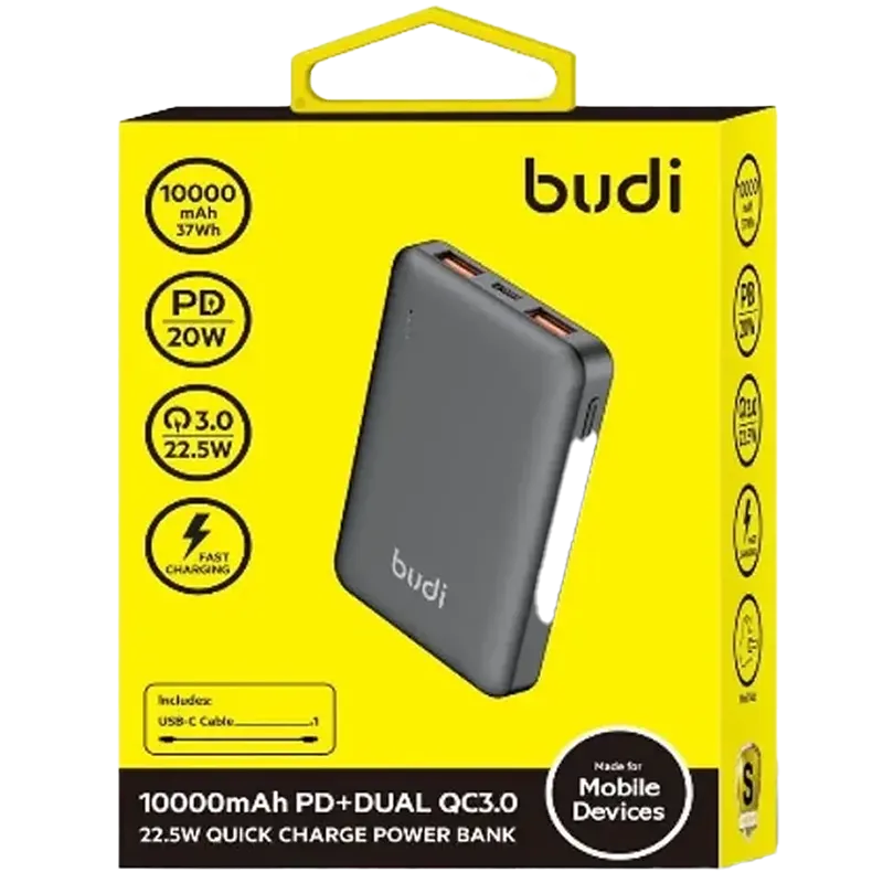 Budi PB091B 22.5W 10000mAh Mini Power Bank Mascom International.webp